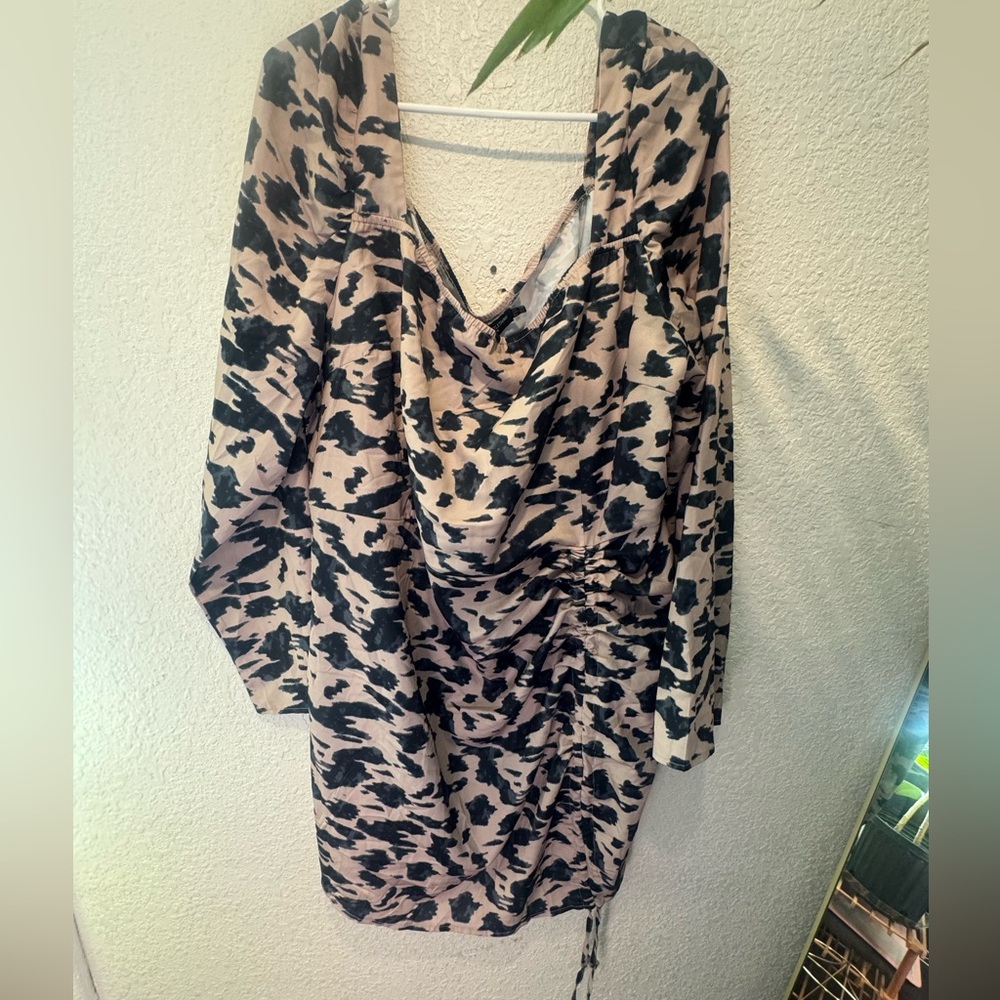 Cheetah print ruched dress